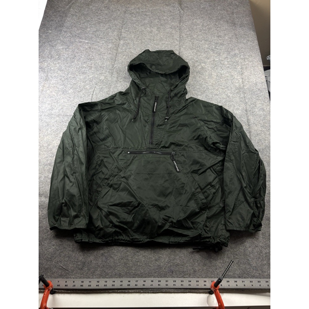 Old Navy Men's M 1/2 Zip Nylon Hooded Anorak Windbreaker Retro VTG Y2K 90s SEE*